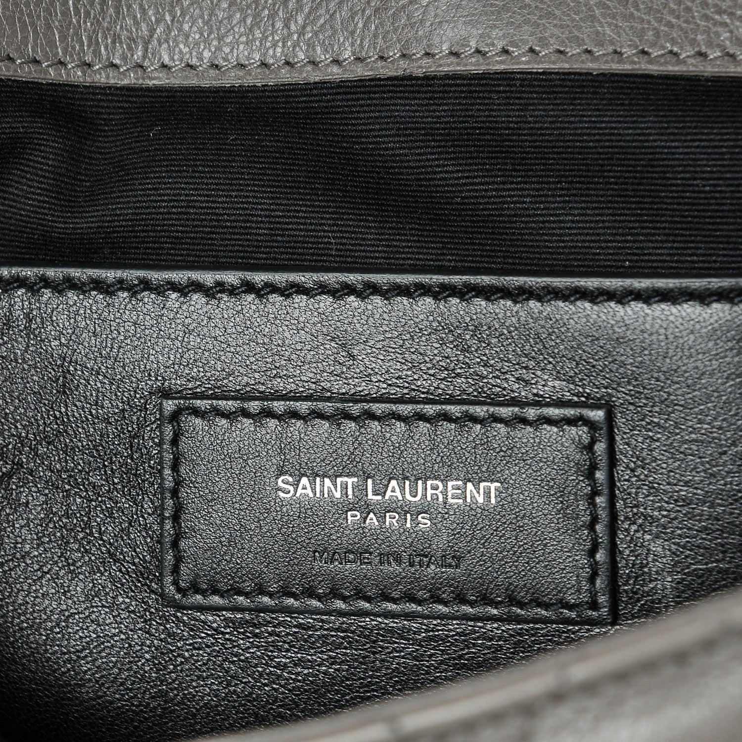 Saint Laurent Grain De Poudre Medium Triquilt Monogram Satchel Earth 6 of 6