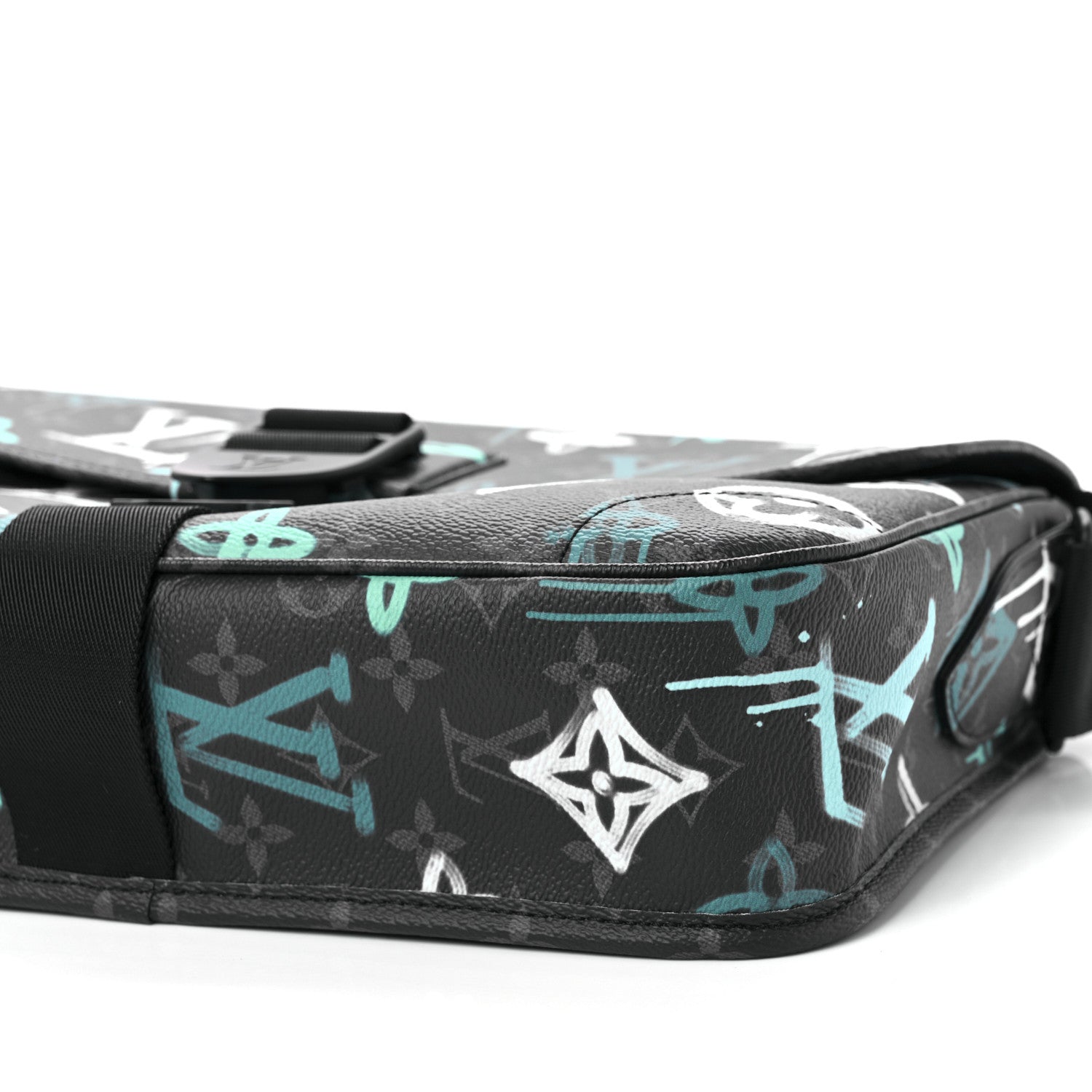 Louis Vuitton Monogram Eclipse LV Graffiti Archy Messenger MM Green Lights 7 of 7
