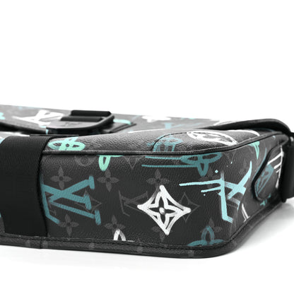Louis Vuitton Monogram Eclipse LV Graffiti Archy Messenger MM Green Lights 7 of 7