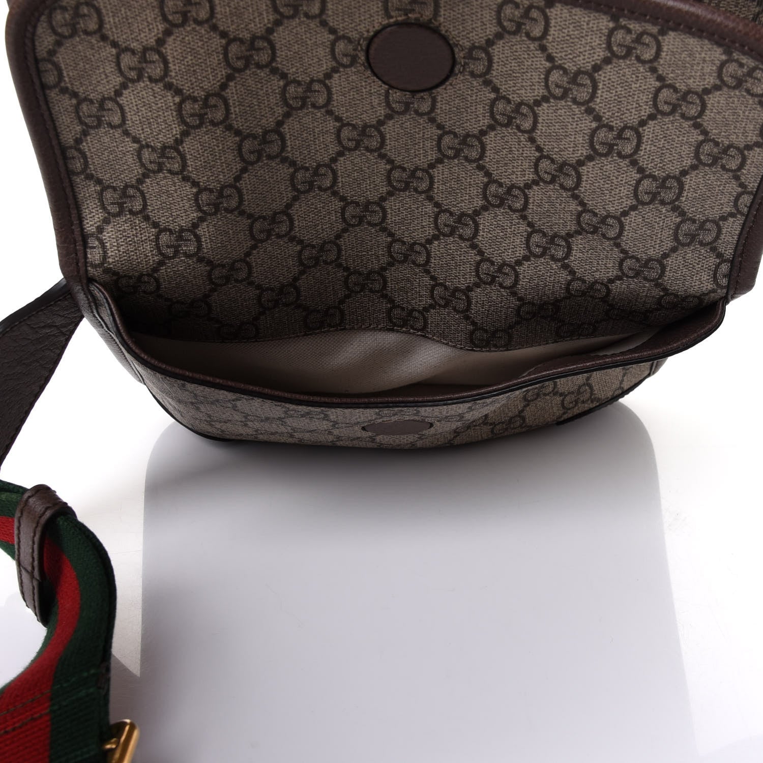 Gucci GG Supreme Monogram Web Small Neo Vintage Double Flap Messenger Bag Beige New Acero 6 of 12