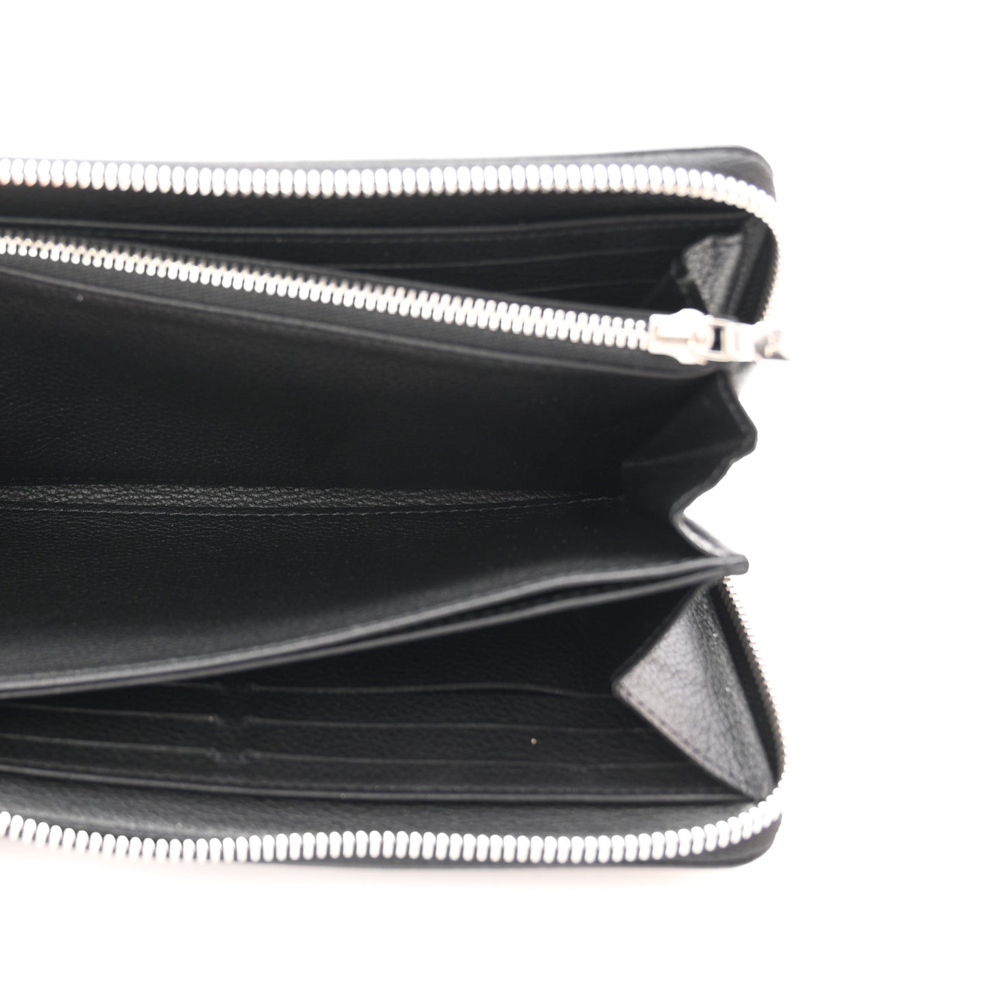 Calfskin Zippy Lockme Wallet Black