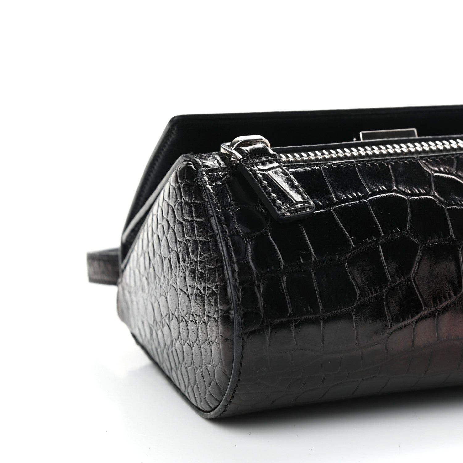 Givenchy Calfskin Crocodile Embossed Mini Pandora Box Crossbody Bag Black 10 of 14