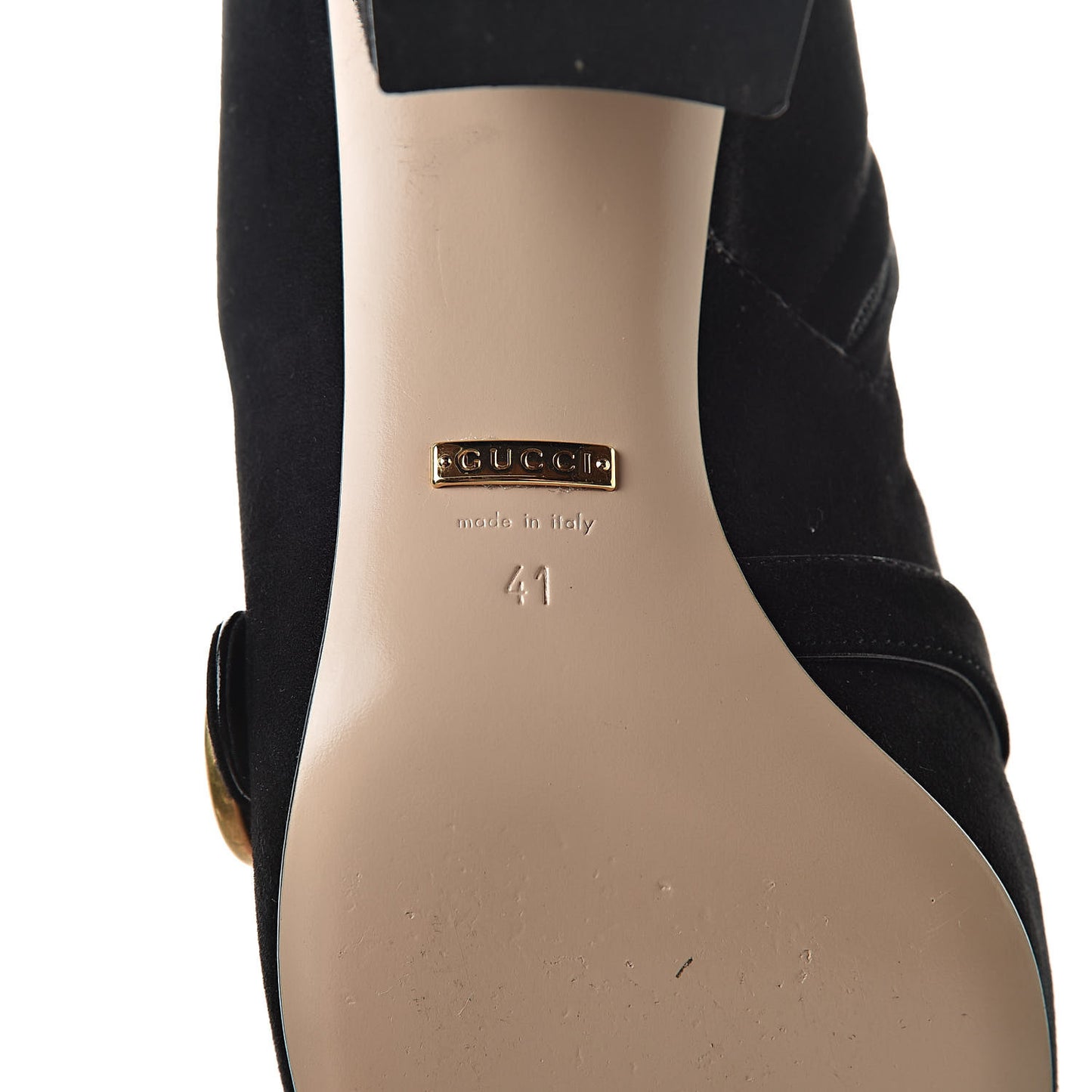 Kid Scamosciato GG Marmont Fringe 75mm Ankle Boots 41 Black