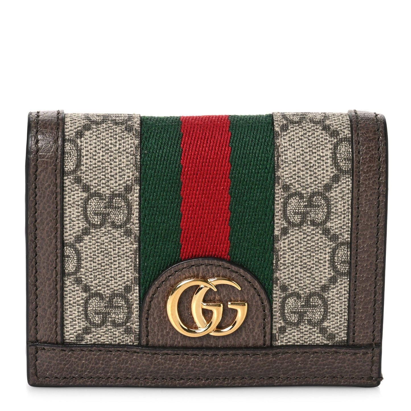 GG Supreme Monogram Web Ophidia Card Case Beige New Acero