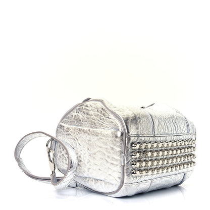Alexander Wang Metallic Pebbled Lambskin Rockie Rhodium Silver 3 of 4