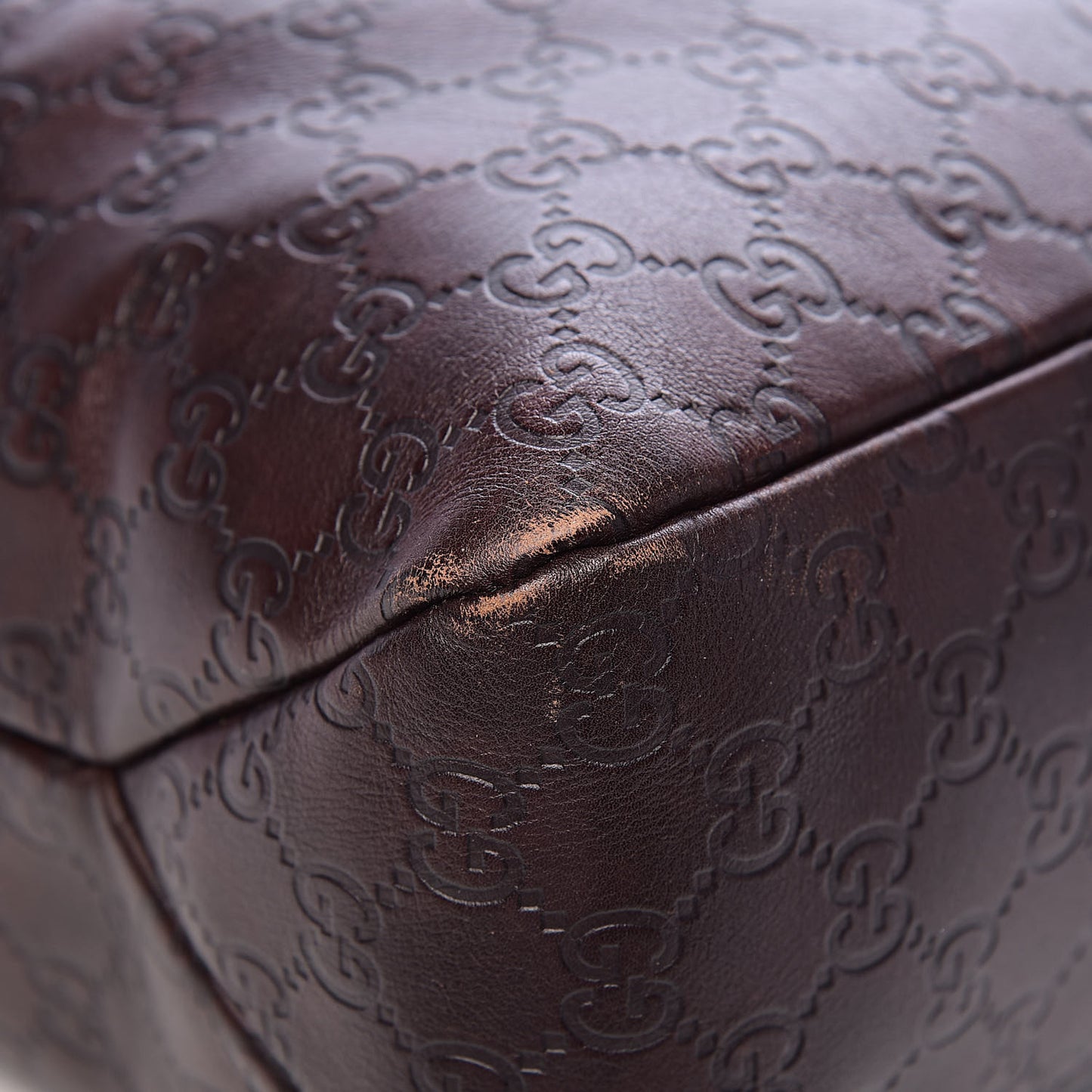 Guccissima Medium Horsebit Chain Hobo Dark Brown