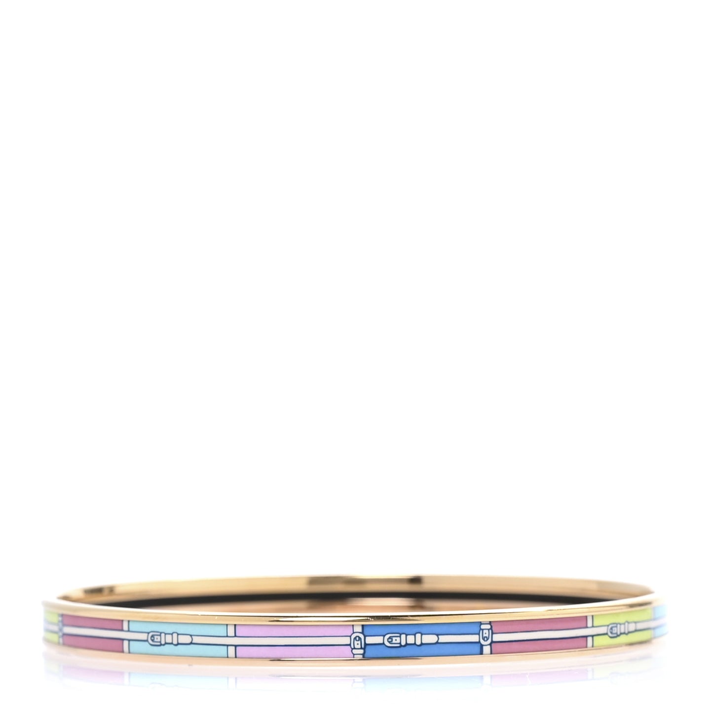 Enamel Printed Couvertures Et Tenues De Jour Narrow Bracelet 70 Bleu Pink Multicolor