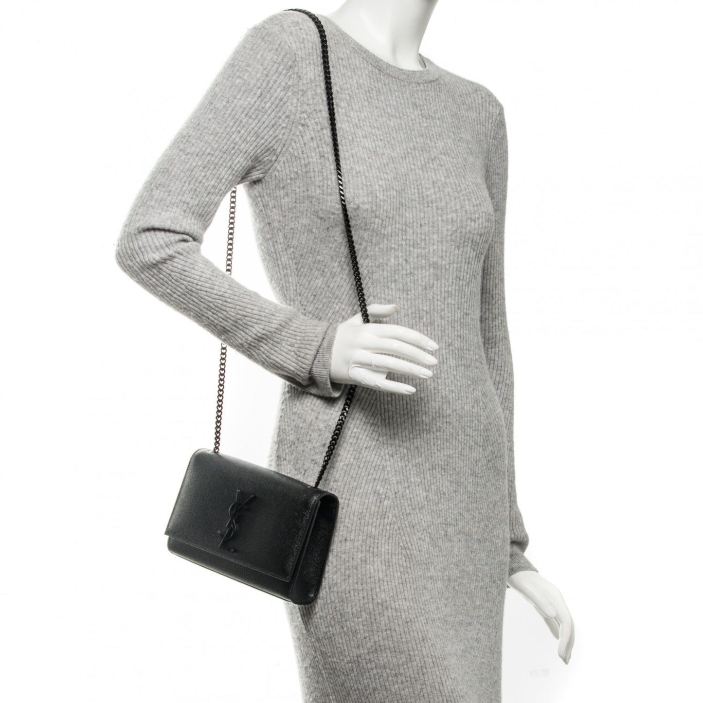 Grain De Poudre Small Monogram Kate Satchel Black