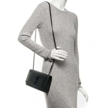 Saint Laurent Grain De Poudre Small Monogram Kate Satchel Black 2 of 6