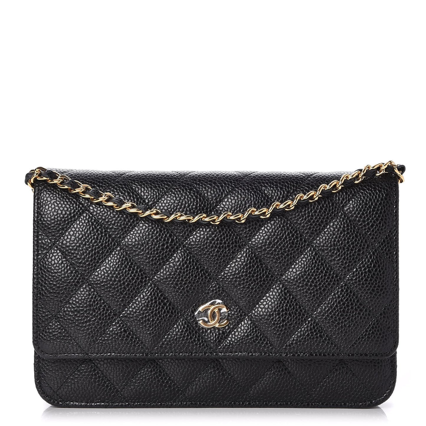 Caviar Quilted Wallet On Chain WOC Black