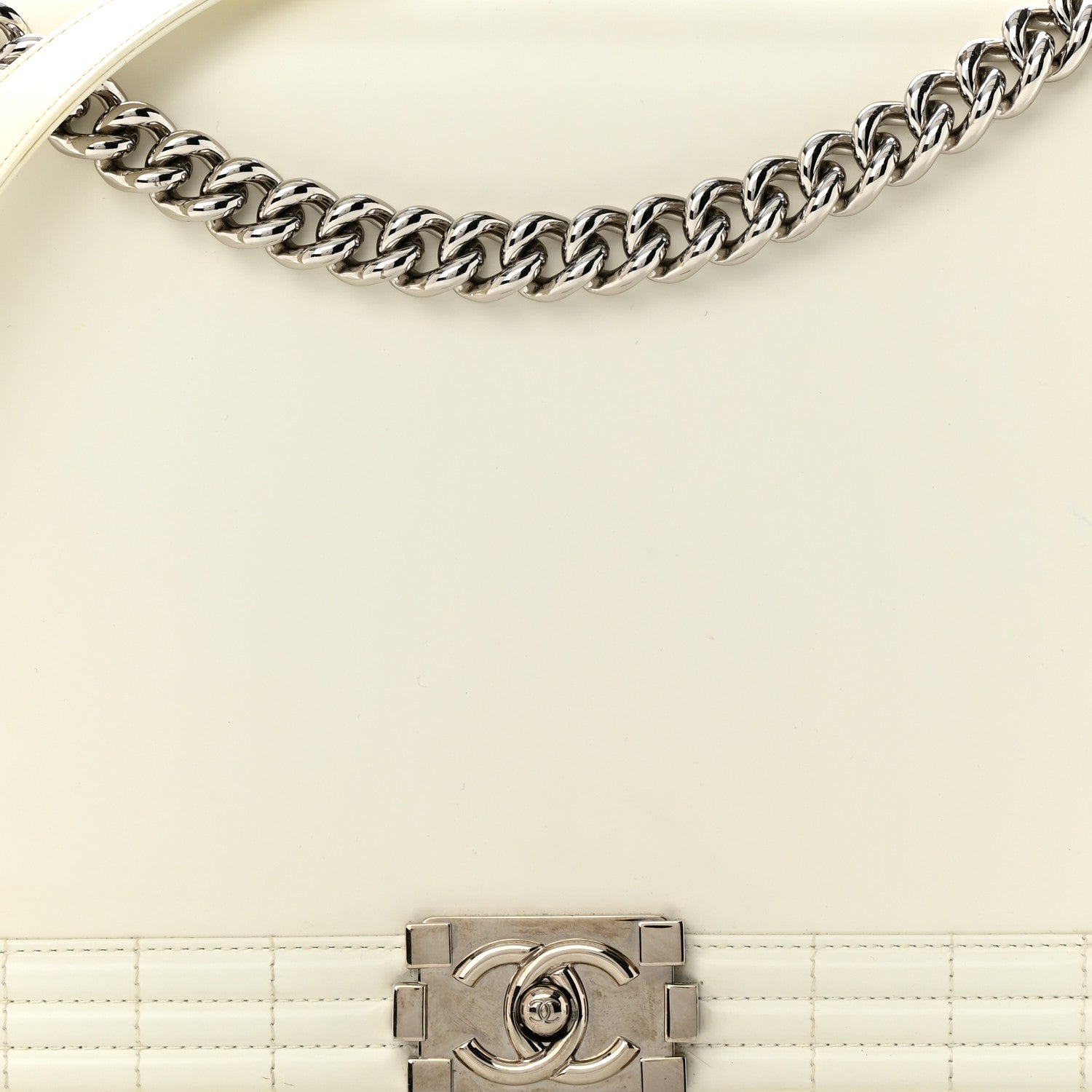 Chanel Glazed Calfskin Large Boy Reverso Flap White 8 of 13