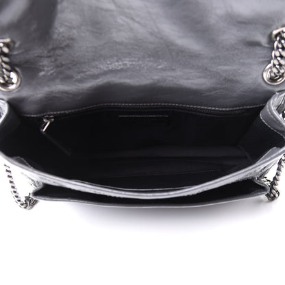 Saint Laurent Crinkled Calfskin Matelasse Monogram Medium Niki Chain Satchel Asphalt 7 of 14