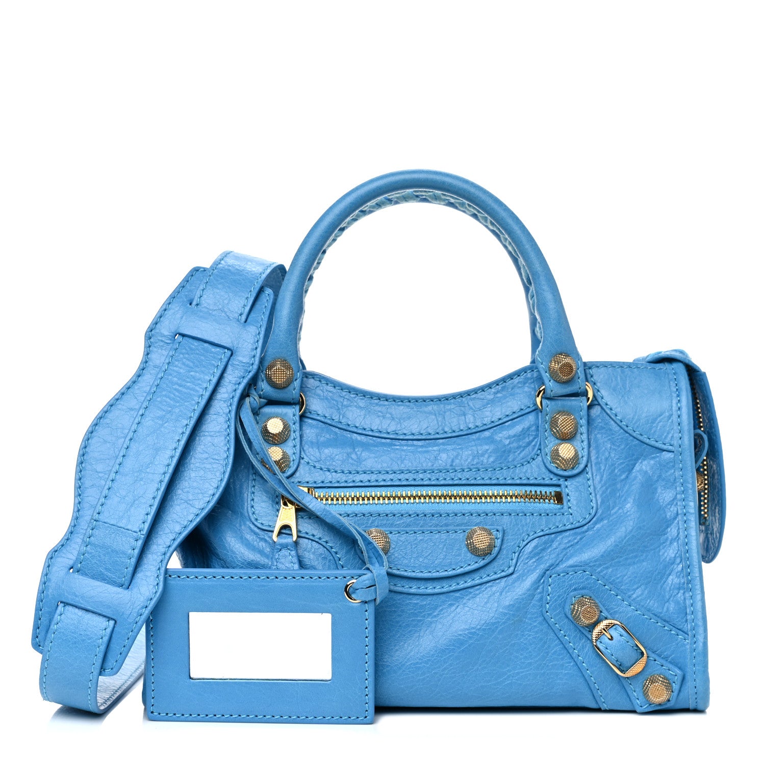 Balenciaga Agneau Giant 12 Gold Hardware Mini City Bleu Azur Clair 1 of 14