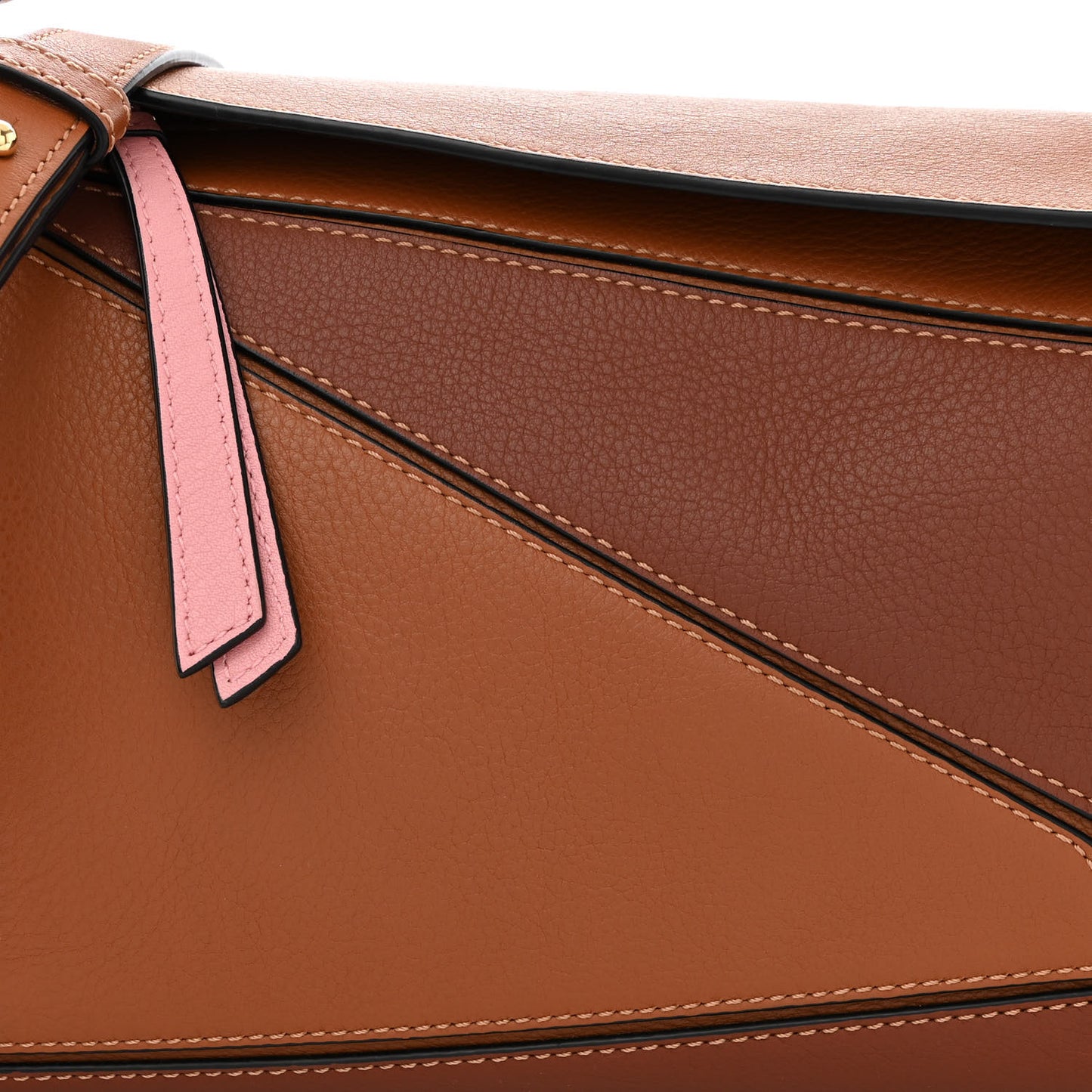 Calfskin Small Puzzle Bag Tan Pink