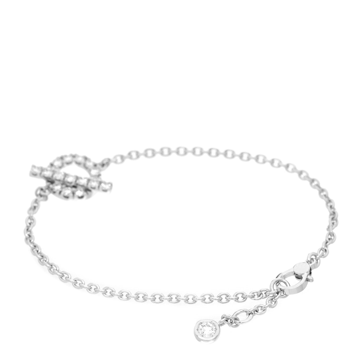 Hermes 18K White Gold Diamond Finesse Bracelet SH 2 of 4