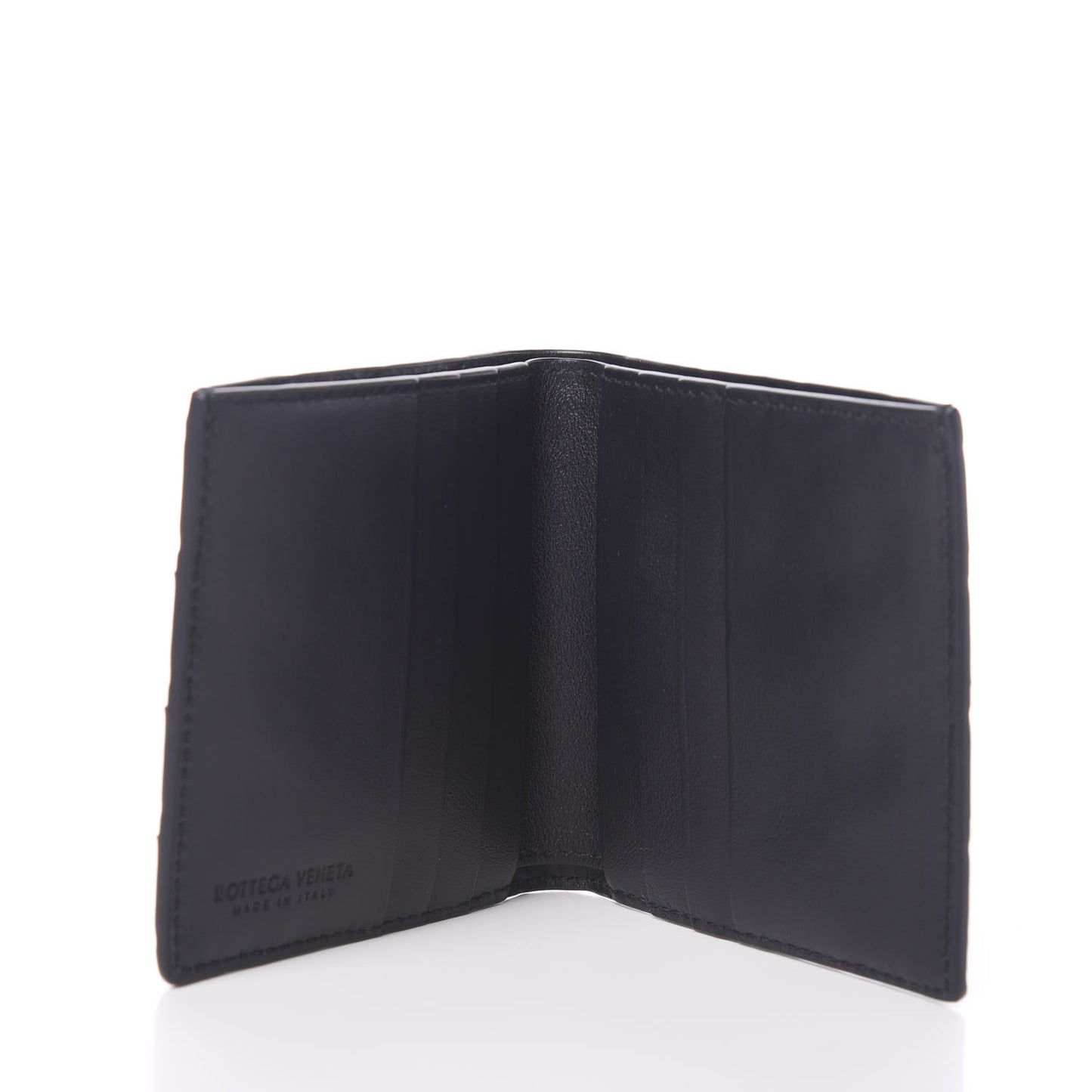 Nappa Maxi Intrecciato Bi-Fold Wallet Black