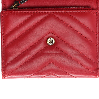 Gucci Calfskin Matelasse GG Marmont Wallet Hibiscus Red 15 of 16