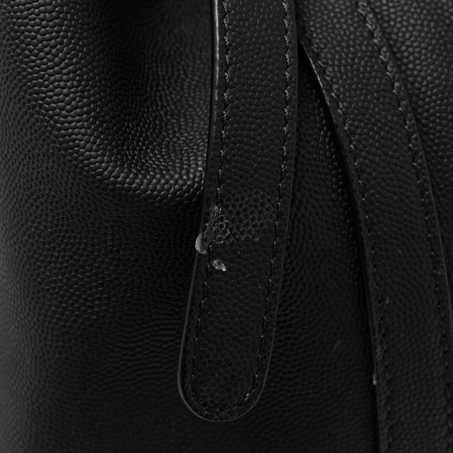 Grained Calfskin Large Coco Eyelets Shopping Tote Black