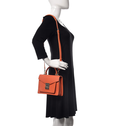MCM Grained Calfskin Small Patricia Satchel Orange 2 of 10