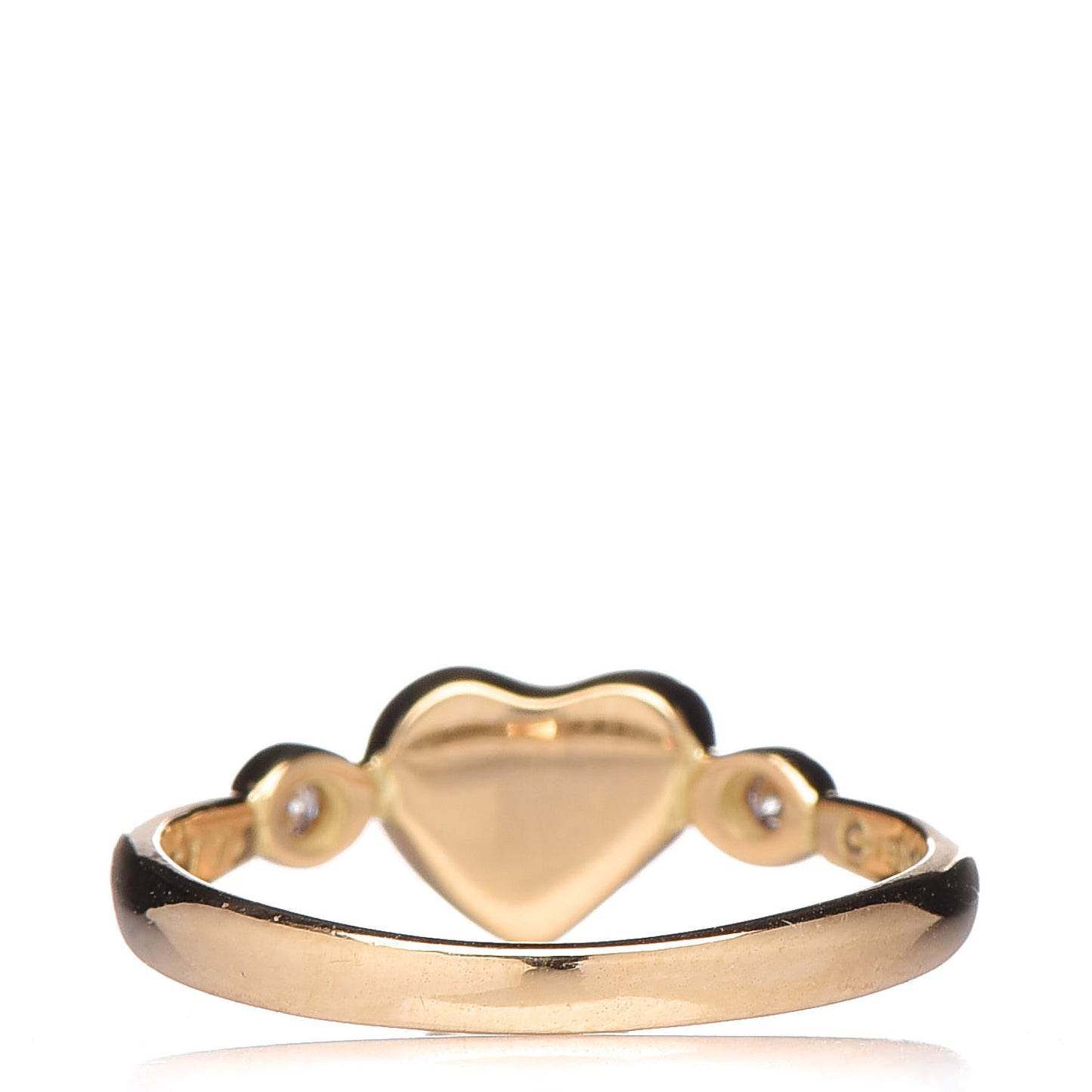 18K Yellow Gold Diamond Elsa Peretti Full Heart Heart Ring 50 5.5