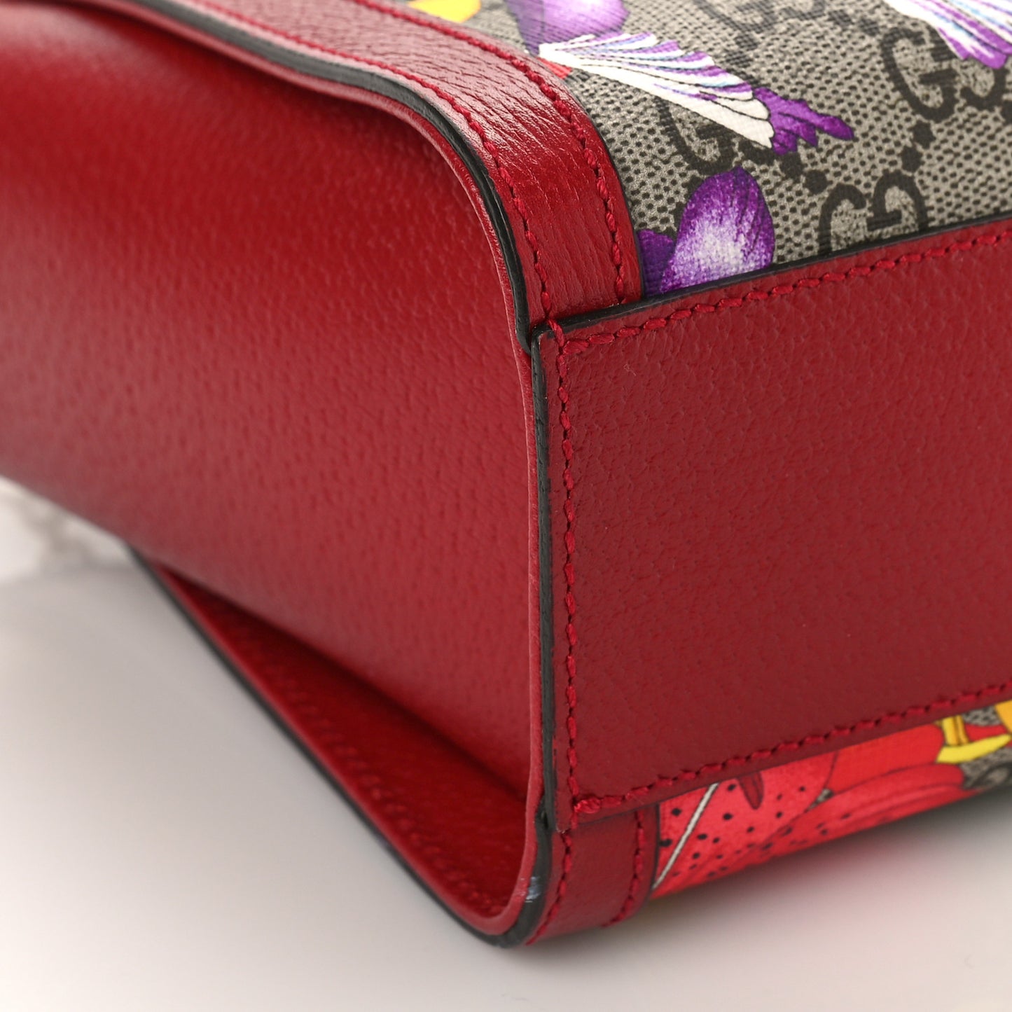 GG Supreme Monogram Flora Web Small Ophidia Tote Bag Red