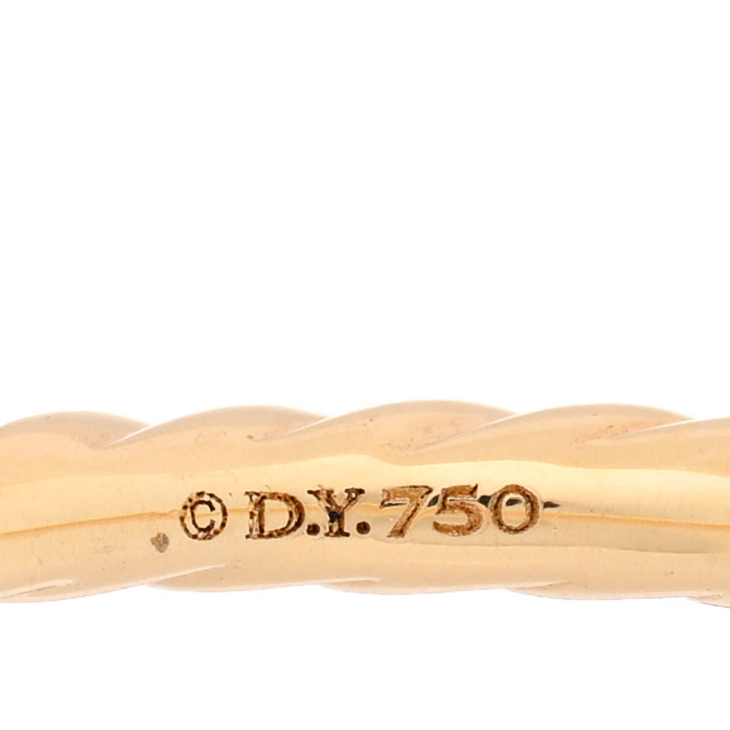 David Yurman 18K Yellow Gold Diamond 2mm Cable Collectibles Band Ring 53 6.5 4 of 4