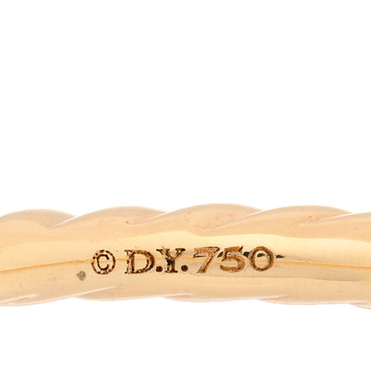 David Yurman 18K Yellow Gold Diamond 2mm Cable Collectibles Band Ring 53 6.5 4 of 4