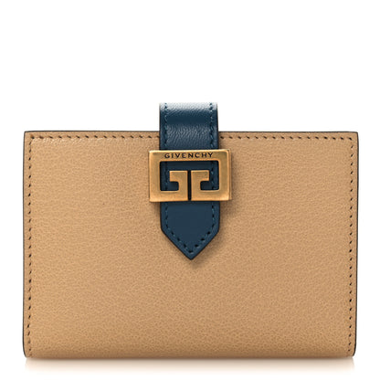 Givenchy Sugar Goatskin GV3 Wallet Beige Blue 1 of 8