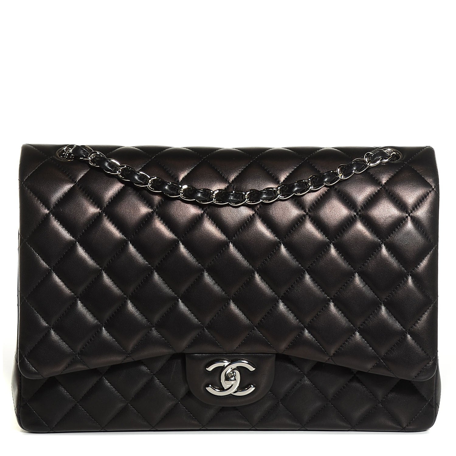 Chanel Lambskin Quilted Maxi Double Flap Black 1 of 8