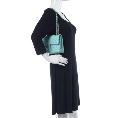 Chanel Caviar Quilted Small Double Flap Light Blue 2 of 10
