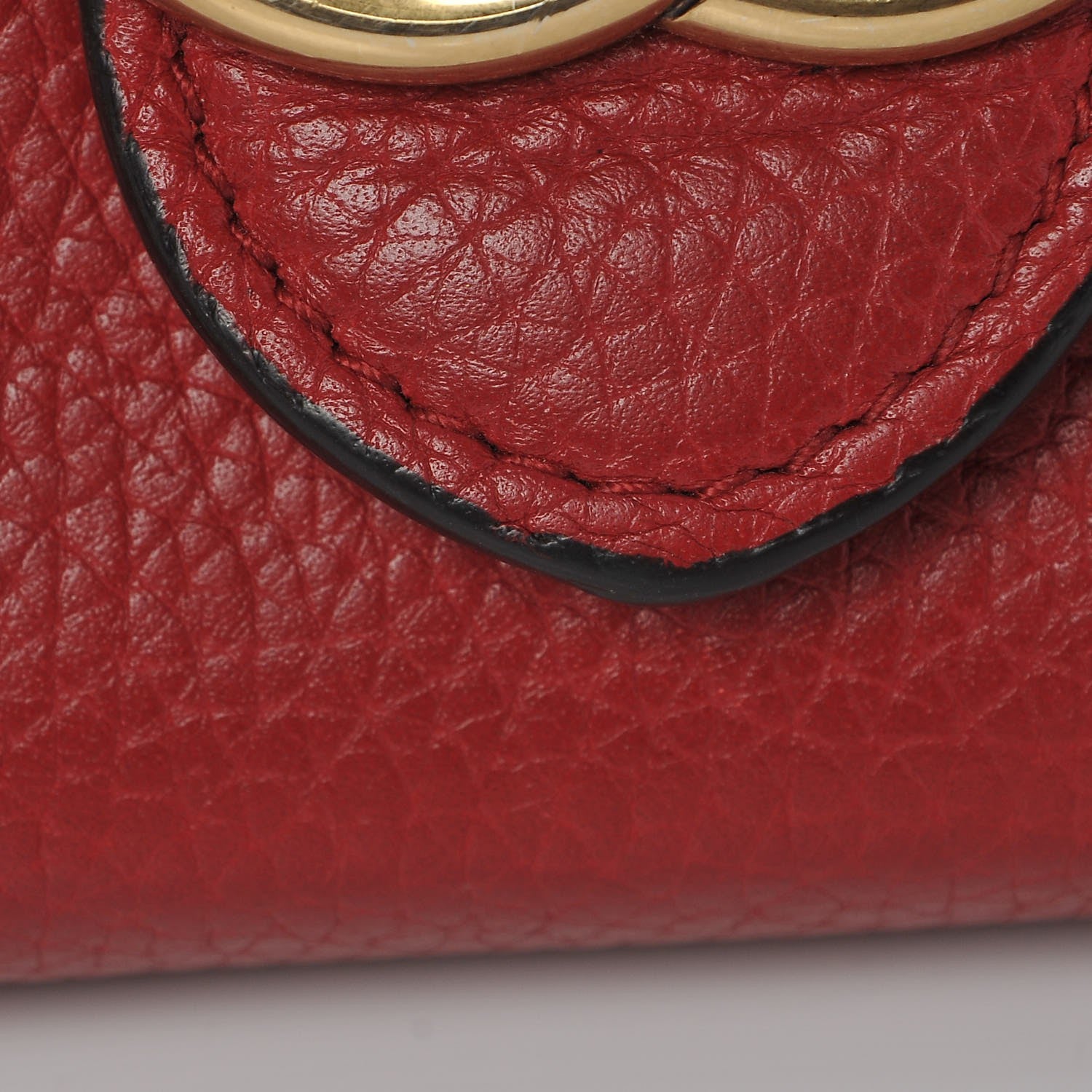 Gucci Calfskin GG Marmont Chain Wallet Vulcanic Red 10 of 10