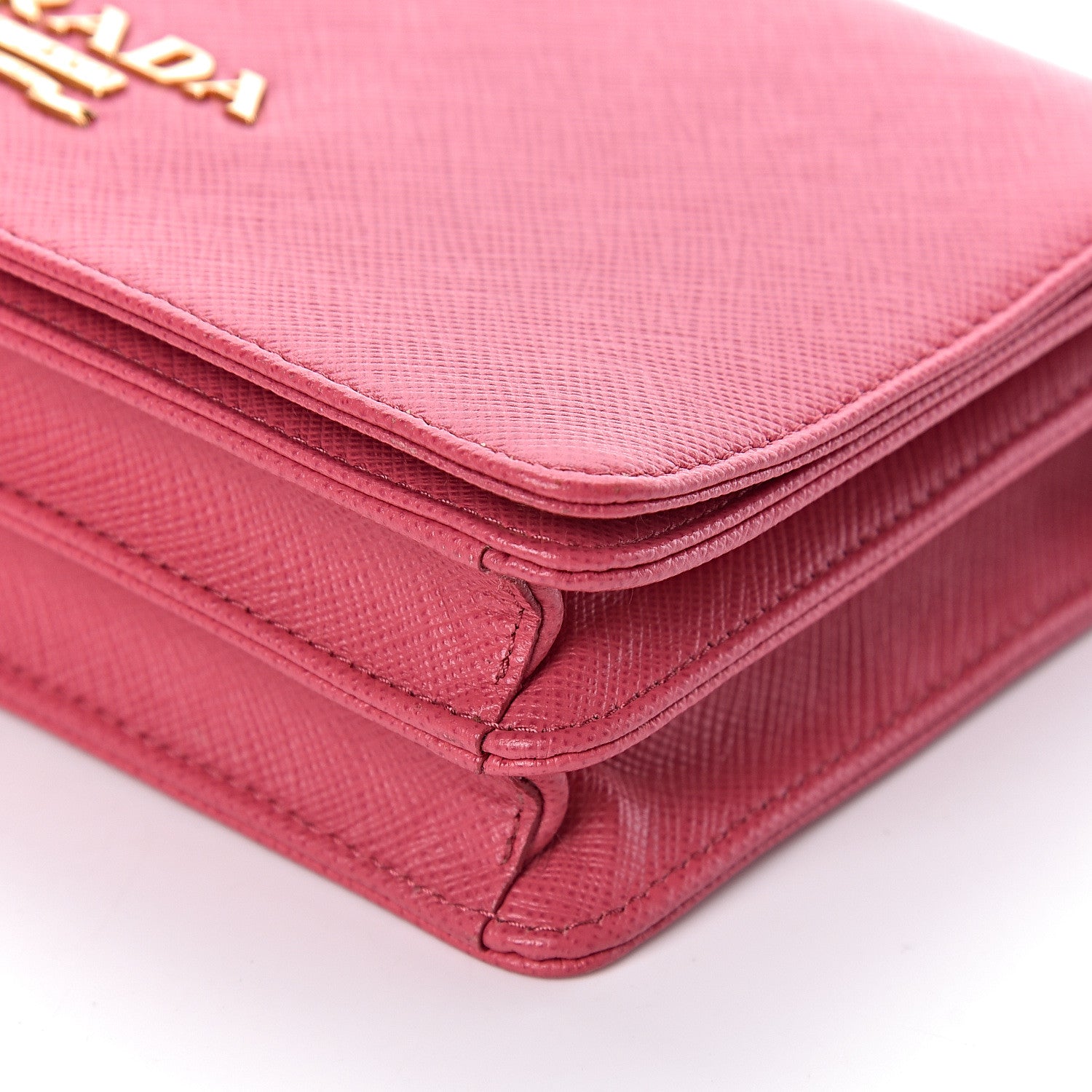 Prada Saffiano Lux Chain Wallet Peonia 7 of 10