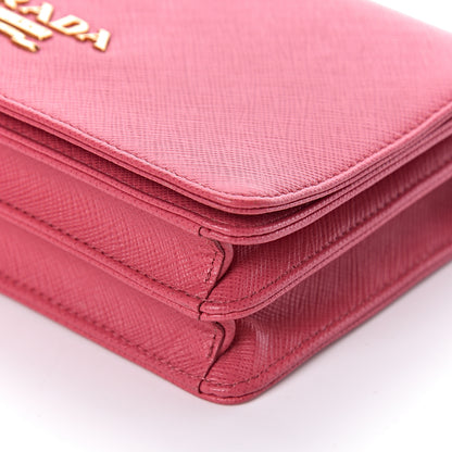 Prada Saffiano Lux Chain Wallet Peonia 7 of 10