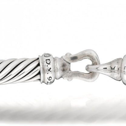 David Yurman Sterling Silver Diamond 5mm Cable Buckle Bracelet 4 of 4