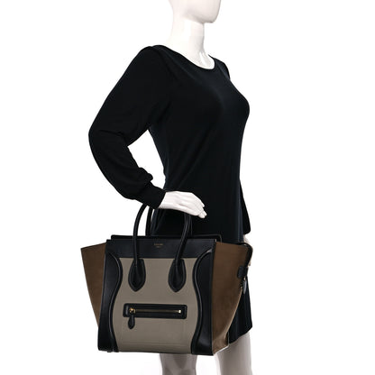 Celine Baby Grained Calfskin Nubuck Mini Tri-Color Luggage Khaki 3 of 11