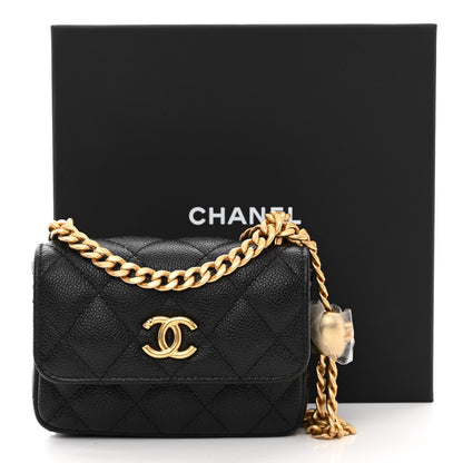 Chanel Caviar Quilted Sweetheart Clutch With Chain Black 12 of 12