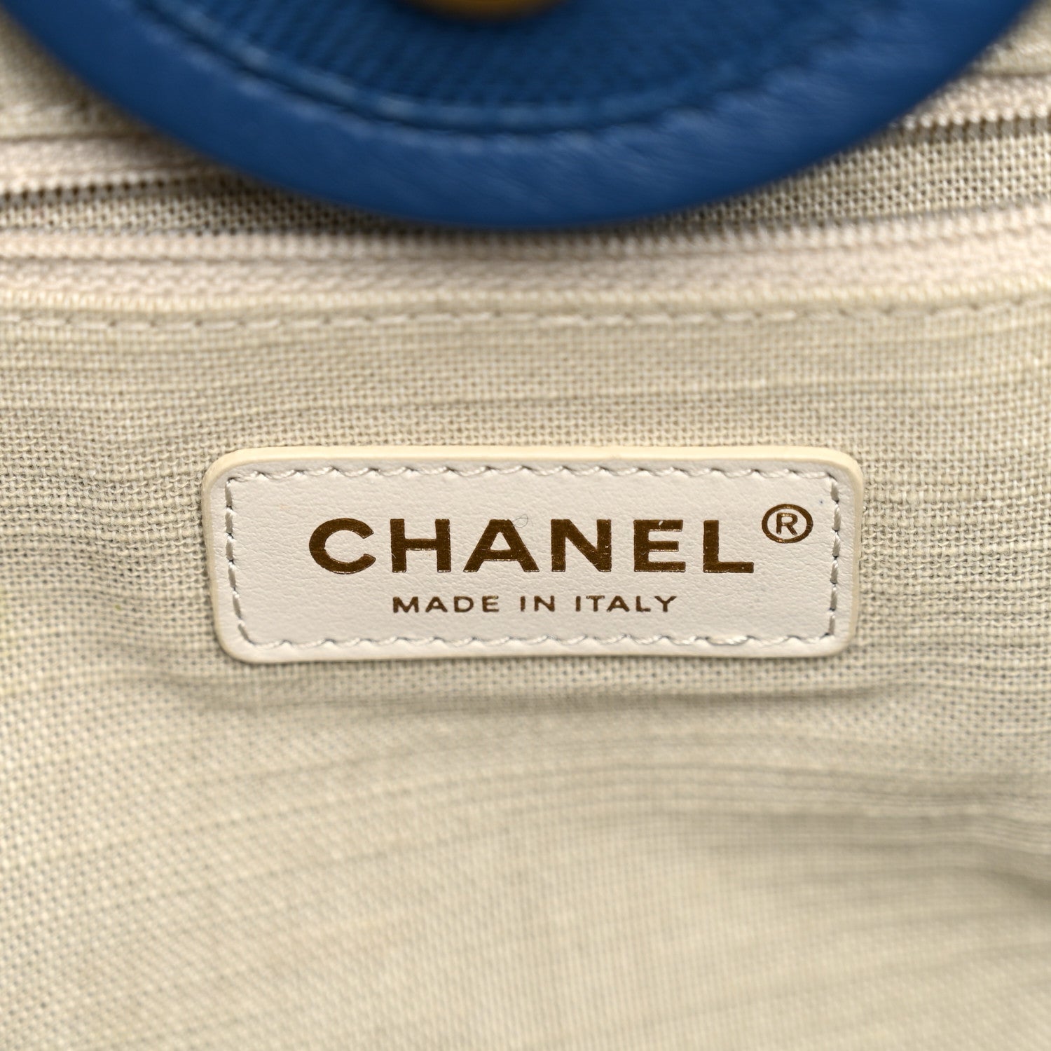 Chanel Cotton Medium Deauville Tote Blue White 7 of 12