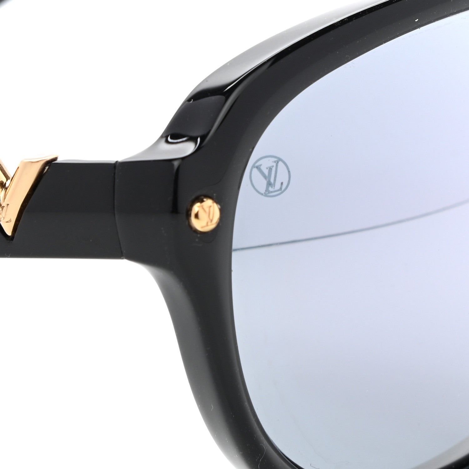 Louis Vuitton Acetate Aviator Serpico Studded Sunglasses Z2357E Black 8 of 9