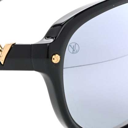 Louis Vuitton Acetate Aviator Serpico Studded Sunglasses Z2357E Black 8 of 9