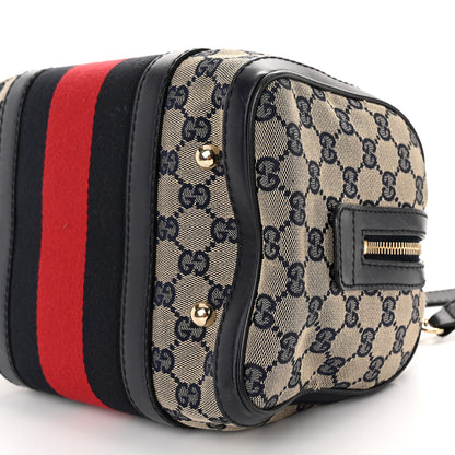 Gucci Monogram Vintage Web Small Boston Navy 9 of 10