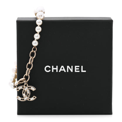 Chanel Pearl Crystal CC Bracelet Gold 5 of 5