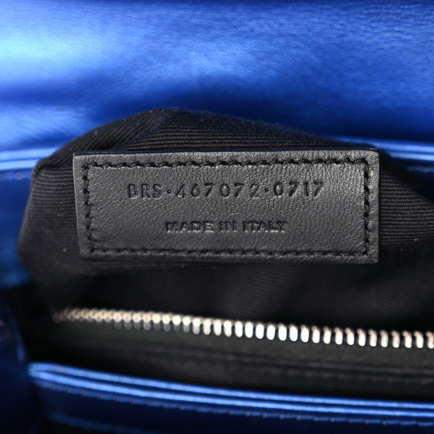 Saint Laurent Metallic Calfskin Y Quilted Monogram Toy Loulou Crossbody Bag Blue Royal 7 of 19