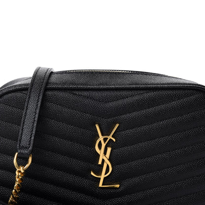 Saint Laurent Grain De Poudre Matelasse Monogram Mini Lou Camera Bag Black 10 of 11