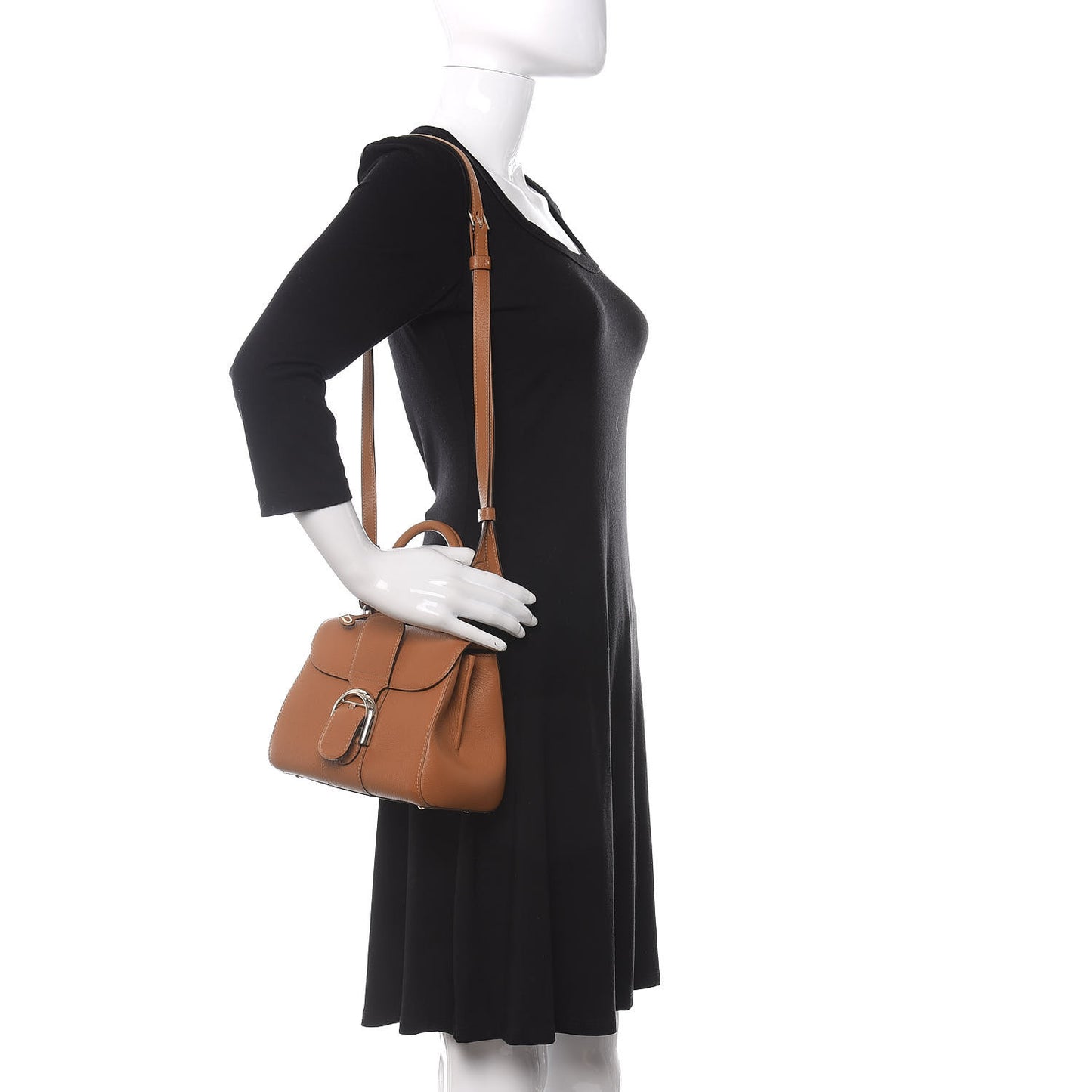 Grained Calfskin Mini Brillant Satchel Natural
