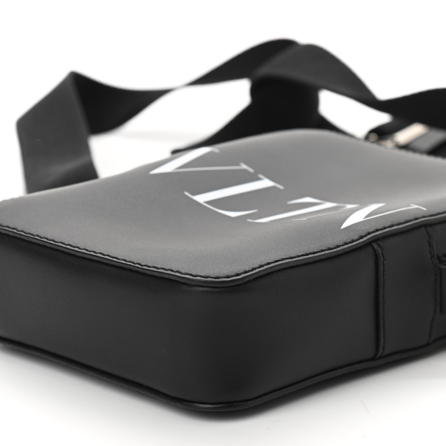 Valentino Garavani Calfskin VLTN Print Messenger Bag Black 9 of 9