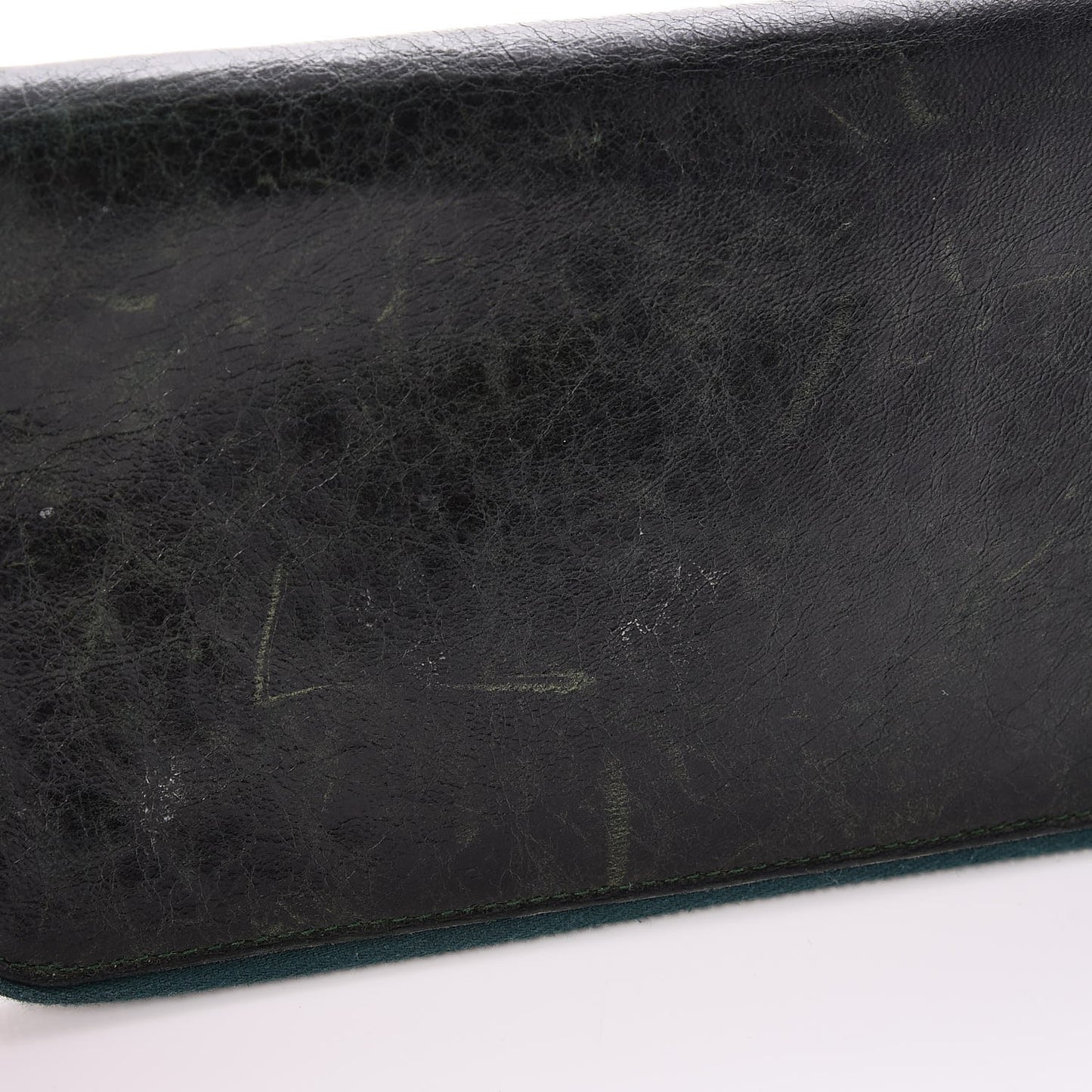 Chevre Giant 12 Silver Hardware Compagnon Wallet Evergreen