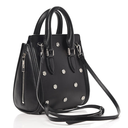 Alexander McQueen Calfskin Pearl Embellished Mini Heroine Black 3 of 9