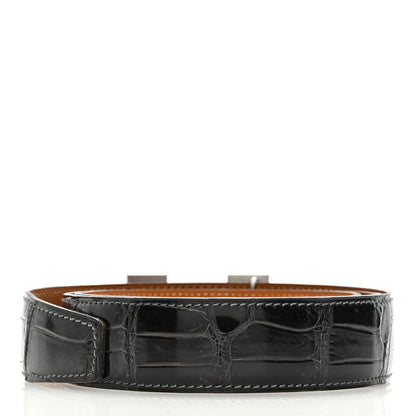 Hermes Shiny Porosus Crocodile 32mm Belt 95 Black 2 of 4
