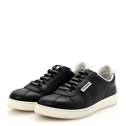 Chanel Calfskin CC Womens Sneakers 38 Black 4 of 10