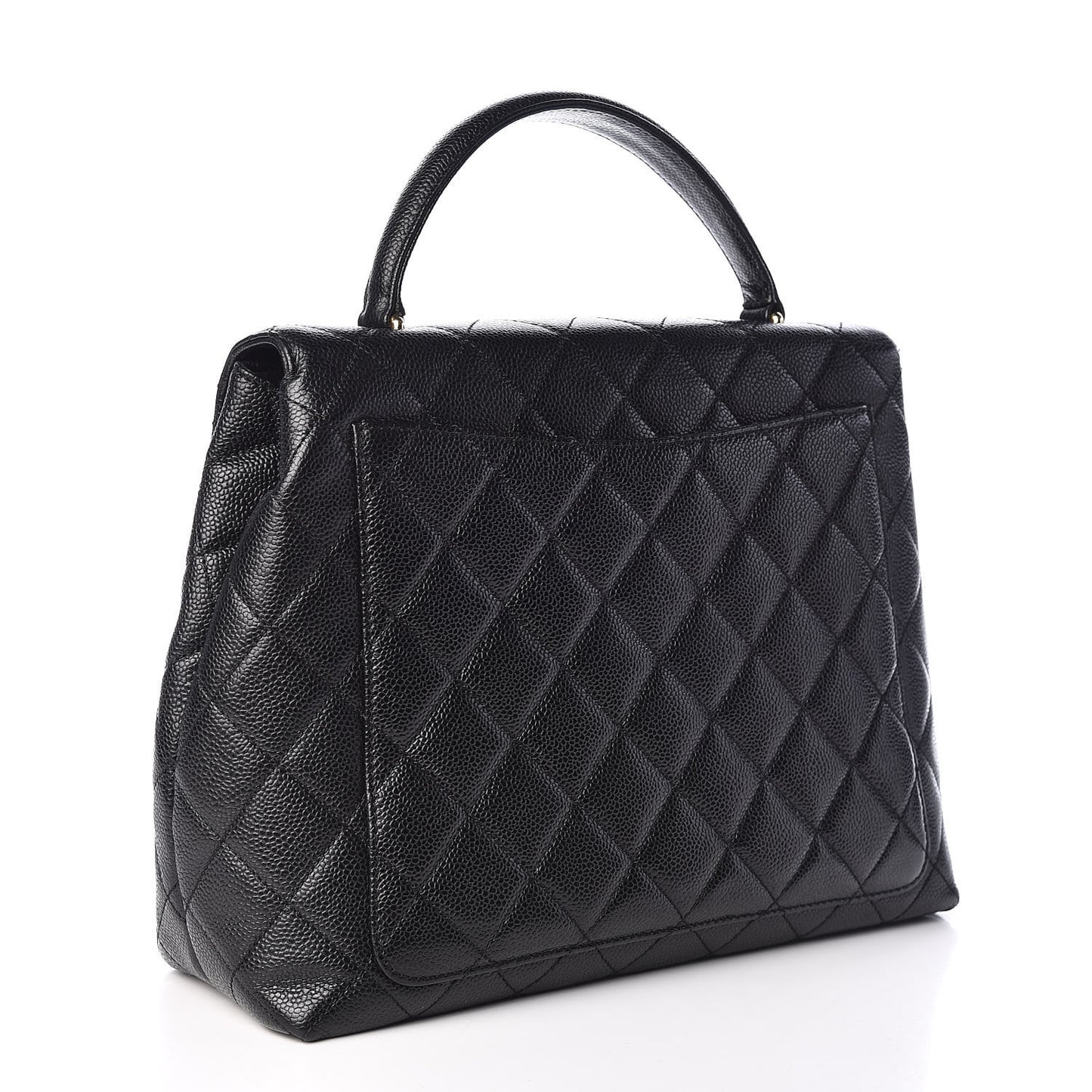 Caviar Quilted Jumbo Kelly Flap Black